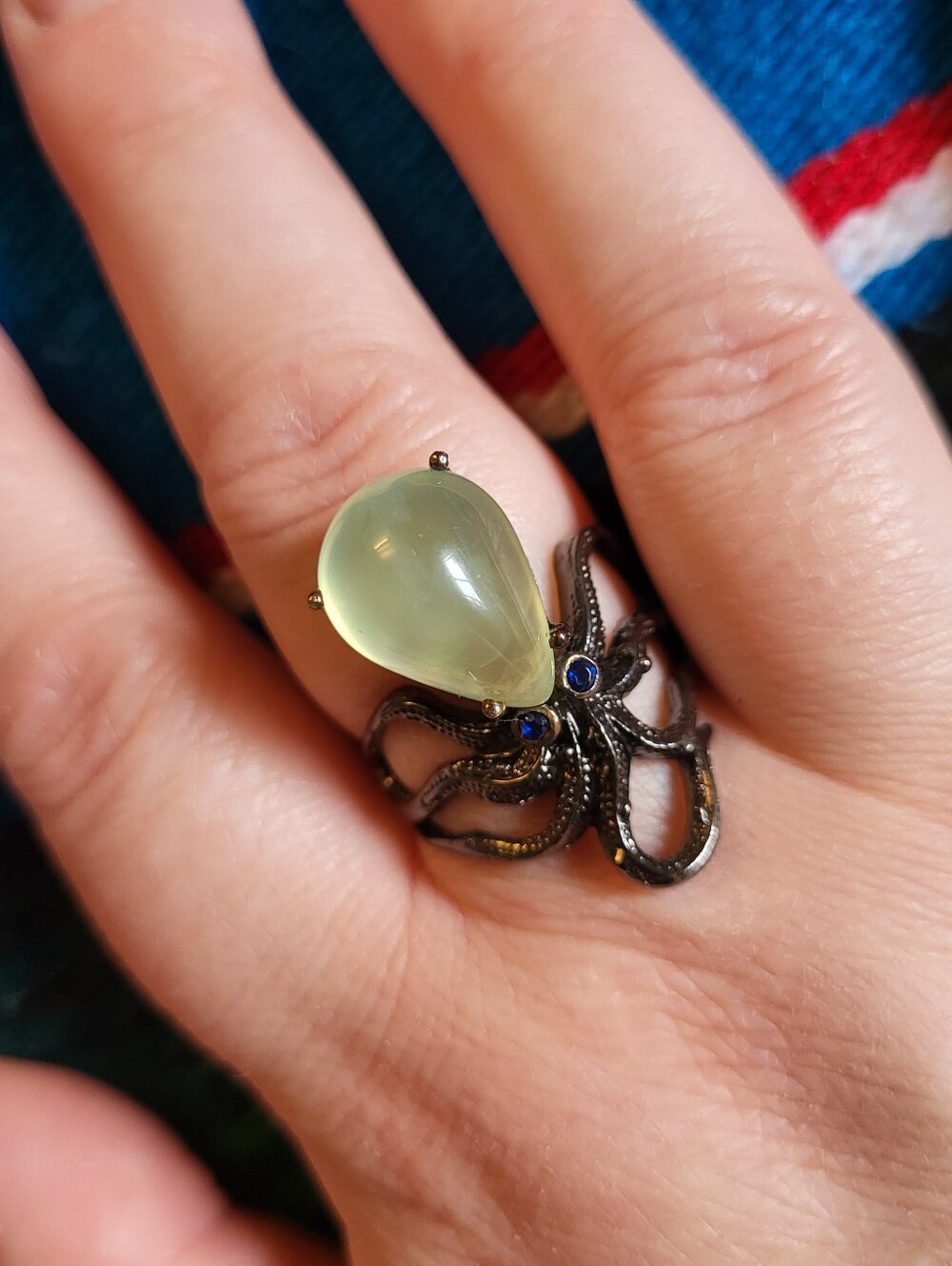 925 SILVER OCTOPUS RING - Picture 1 of 3